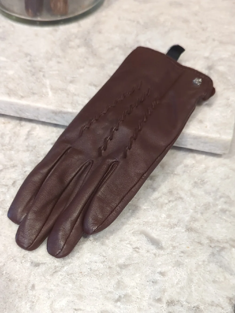 Ralph Lauren Brown Leather Glove - Picture 1 of 3
